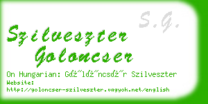 szilveszter goloncser business card